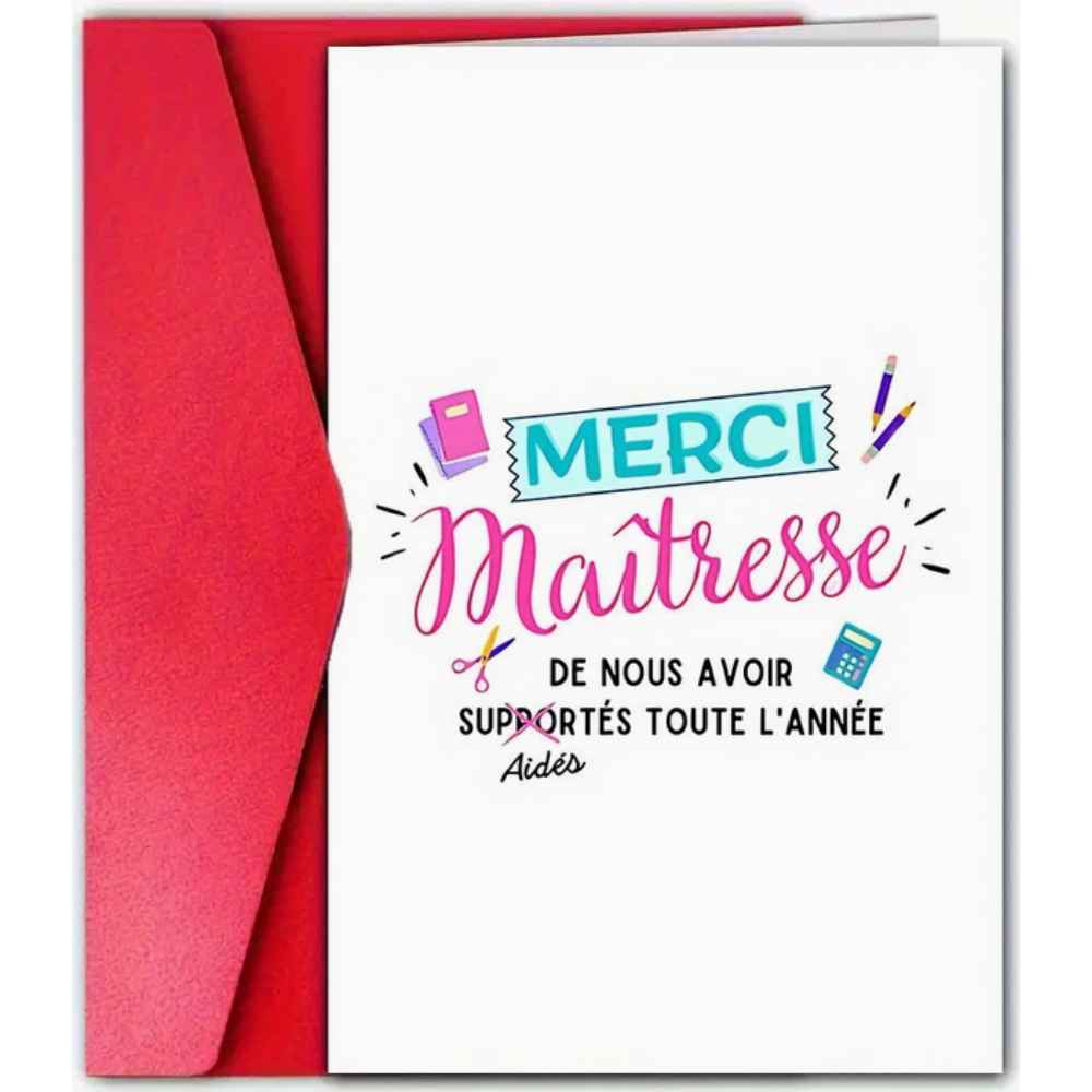 Merci maitresse de nous avoir supportés toute l'année